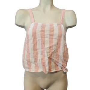 Abound Linen Blend Striped Tank Size X-Small